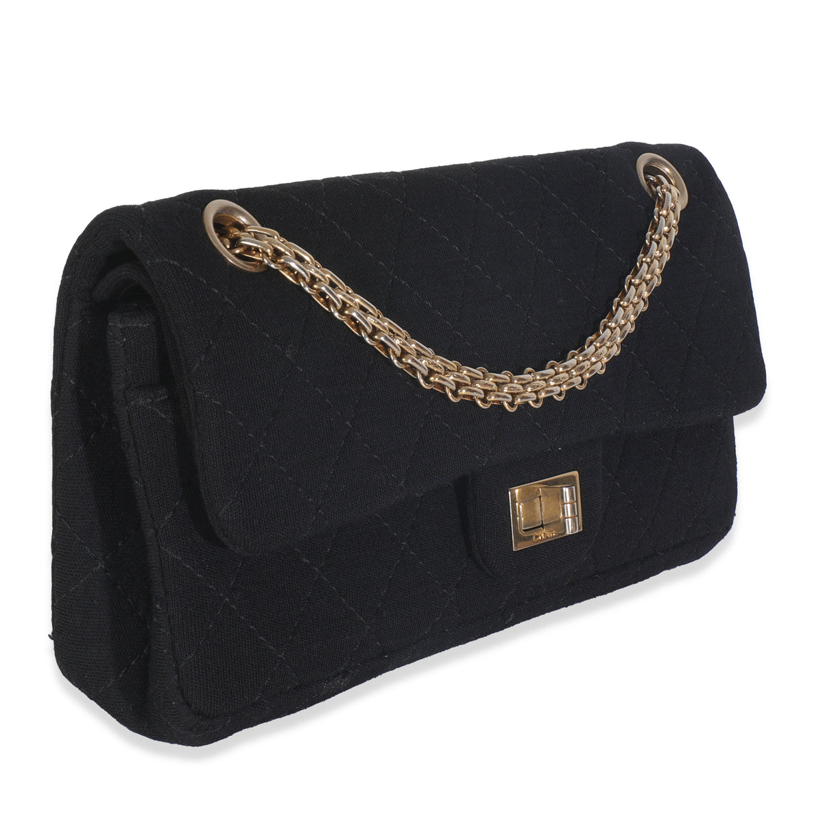 Chanel Black Quilted Jersey East West Reissue 2.25 Handbag pv