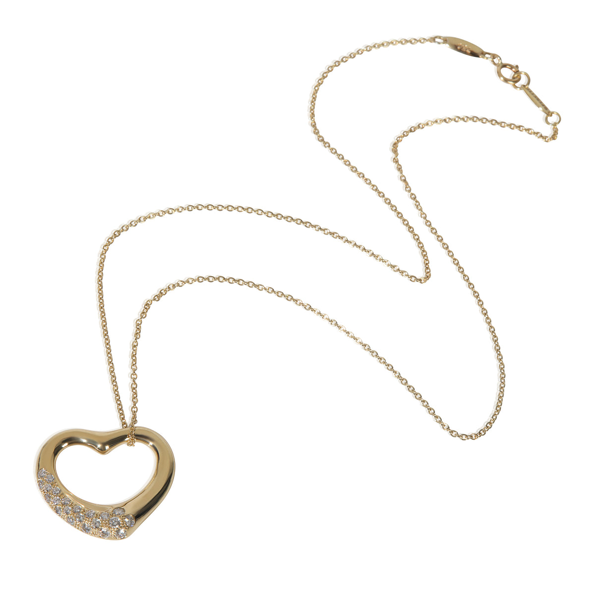 Yellow Gold Diamond Open Heart Pendant