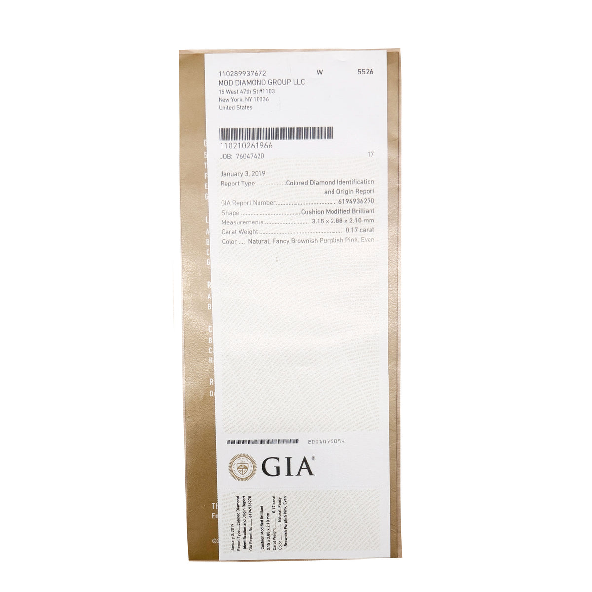 Rose Gold Natural Pink Diamond Ring