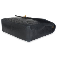 Vintage 24K Black Quilted Lambskin Jumbo Single Flap Bag