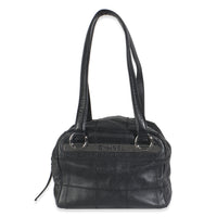 Chanel Black Square Quilt Calfskin LAX Bowler Bag Handbag id