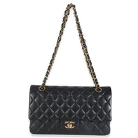 Chanel Black Quilted Lambskin Medium Classic Double Flap Bag Handbag av
