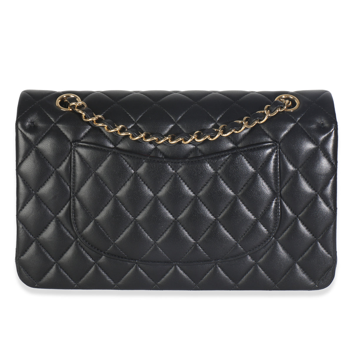 Chanel Black Quilted Lambskin Medium Classic Double Flap Bag Handbag bv
