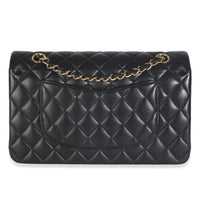 Chanel Black Quilted Lambskin Medium Classic Double Flap Bag Handbag bv