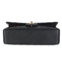 Chanel Black Quilted Lambskin Medium Classic Double Flap Bag Handbag stamp