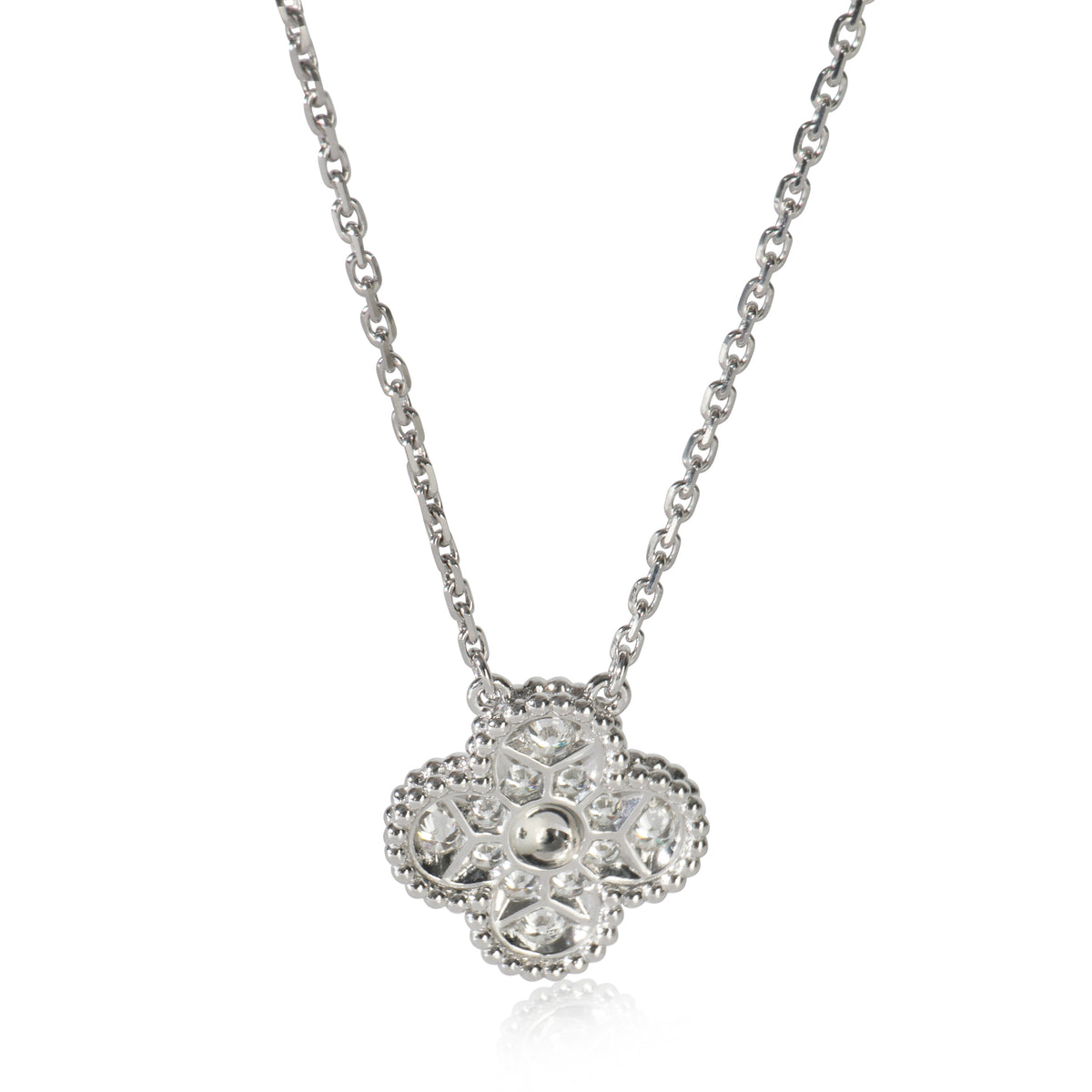 White Gold Diamond Vintage Alhambra Pendant