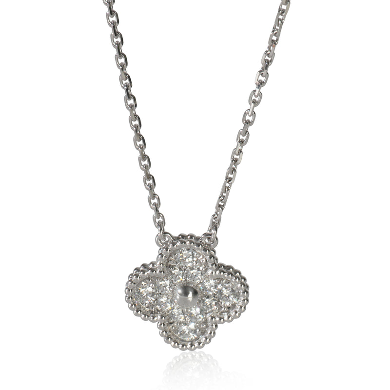 White Gold Diamond Vintage Alhambra Pendant