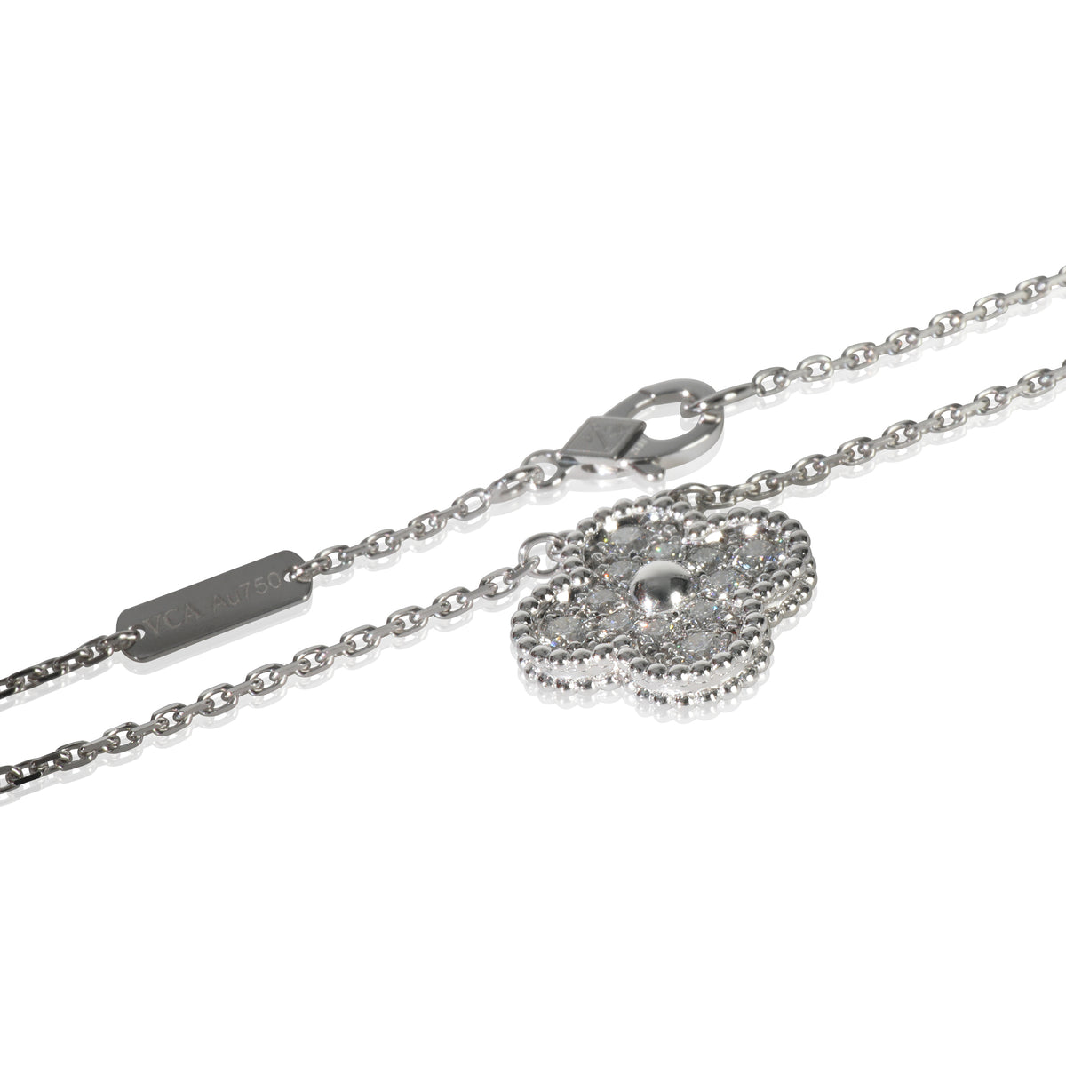 White Gold Diamond Vintage Alhambra Pendant