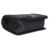Black Quilted Caviar Small Boy Bag