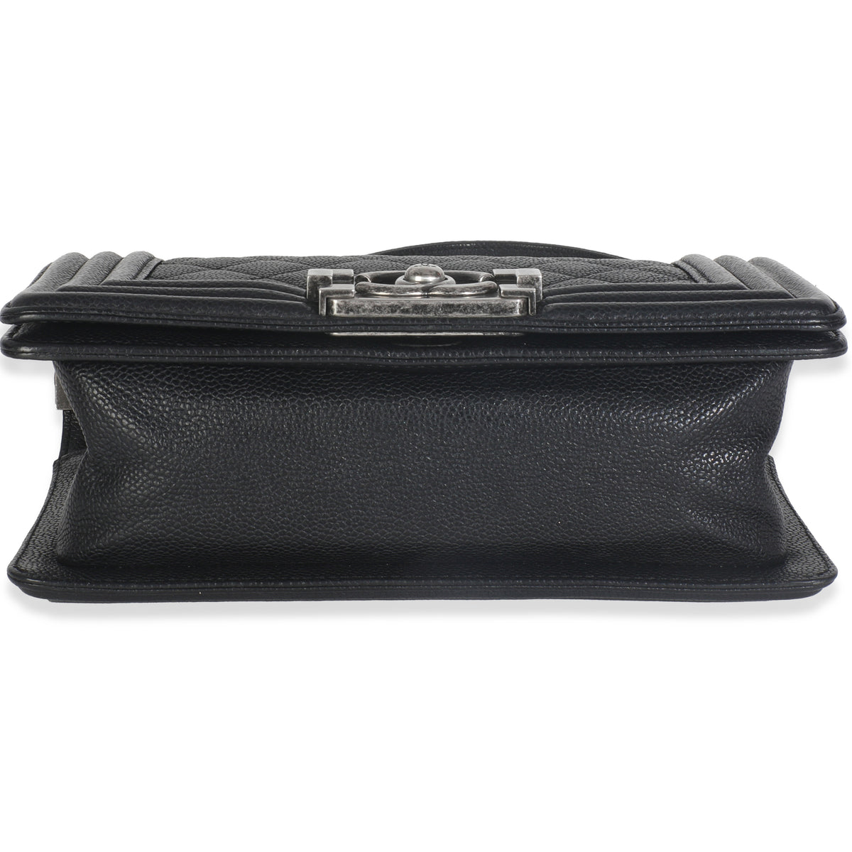 Black Quilted Caviar Small Boy Bag