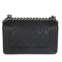 Black Quilted Caviar Small Boy Bag