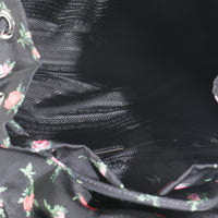 Black Dis Rose Tessuto Nylon Saffiano Stampata Drawstring Backpack