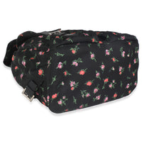Black Dis Rose Tessuto Nylon Saffiano Stampata Drawstring Backpack