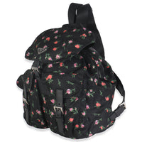 Black Dis Rose Tessuto Nylon Saffiano Stampata Drawstring Backpack