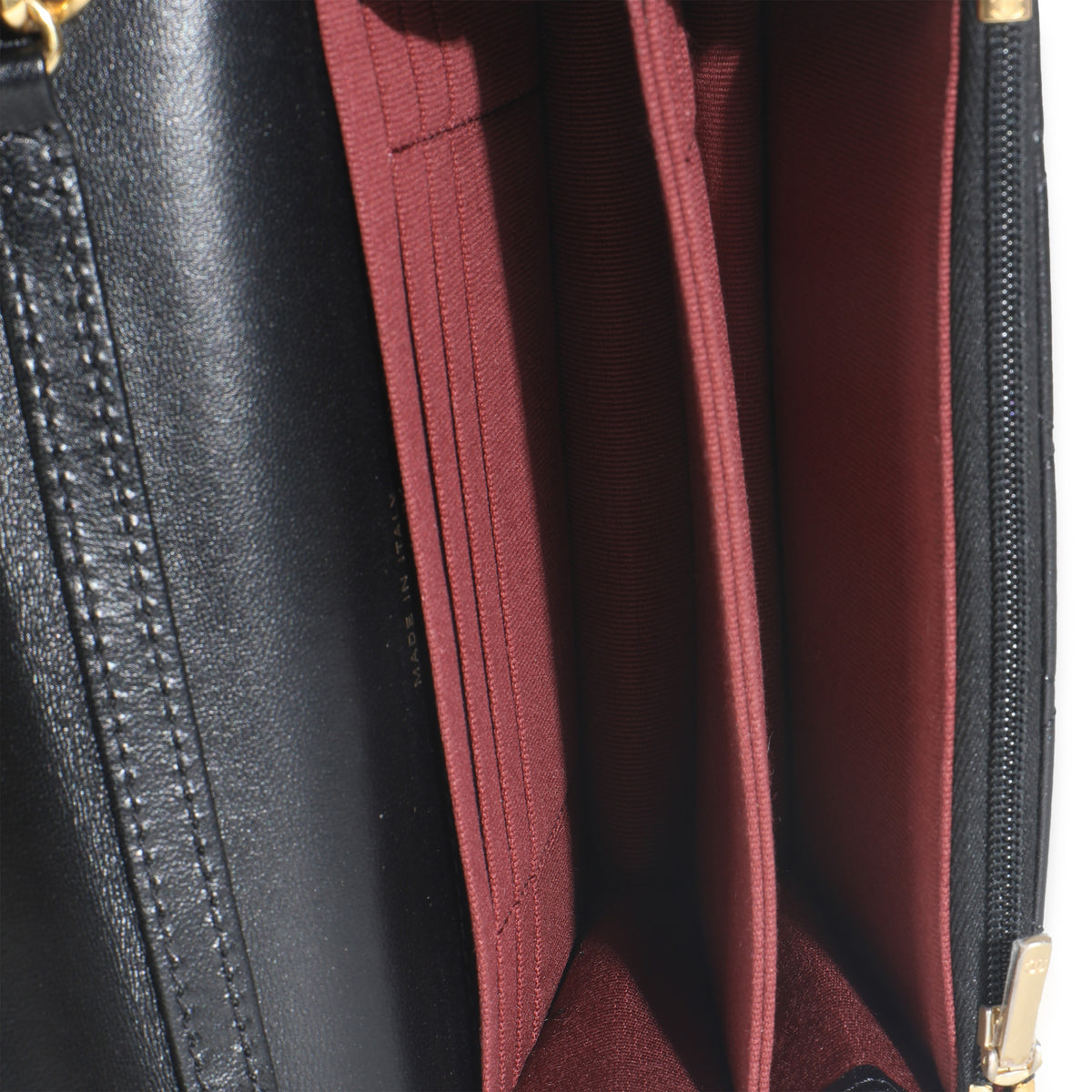 Black Quilted Lambskin CC Pearl Enamel Clutch On Chain