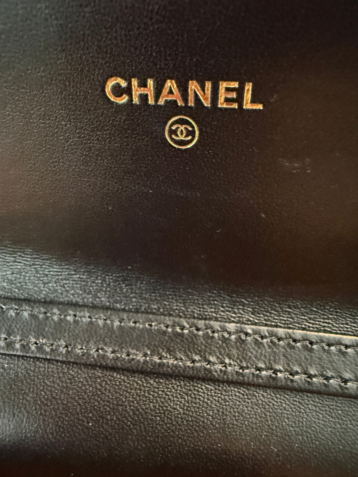 Black Quilted Lambskin CC Pearl Enamel Clutch On Chain
