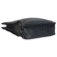 Chanel Black Shiny Aged Calfskin North South Shopping Bag Handbag clasp
