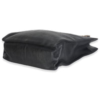 Chanel Black Shiny Aged Calfskin North South Shopping Bag Handbag box