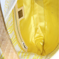 Vintage White Yellow Python Baguette Bag