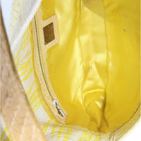 Vintage White Yellow Python Baguette Bag