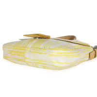 Vintage White Yellow Python Baguette Bag