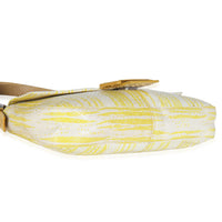 Vintage White Yellow Python Baguette Bag