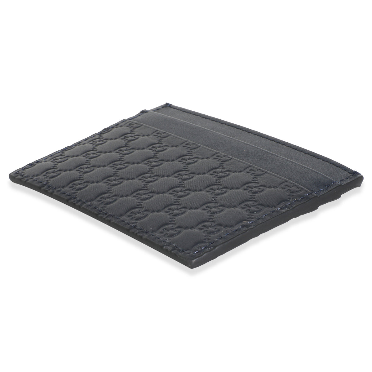 Navy Microguccissima Card Case
