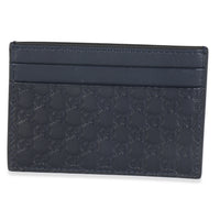 Navy Microguccissima Card Case