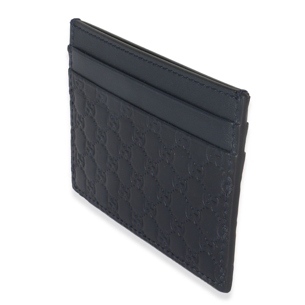 Navy Microguccissima Card Case
