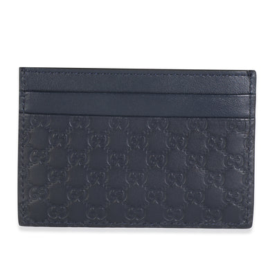 Navy Microguccissima Card Case