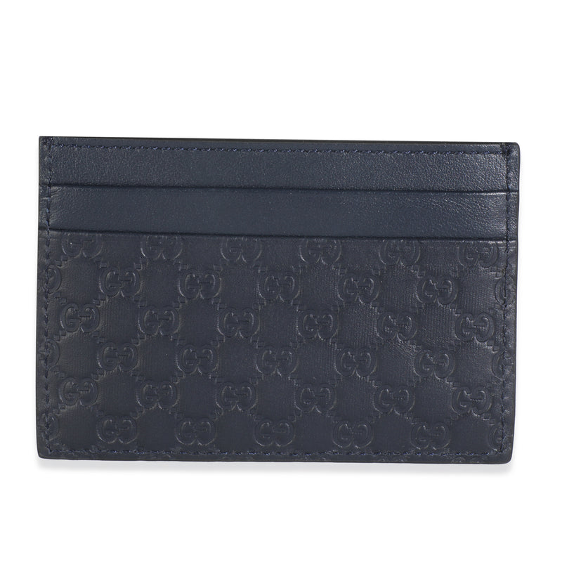 Navy Microguccissima Card Case