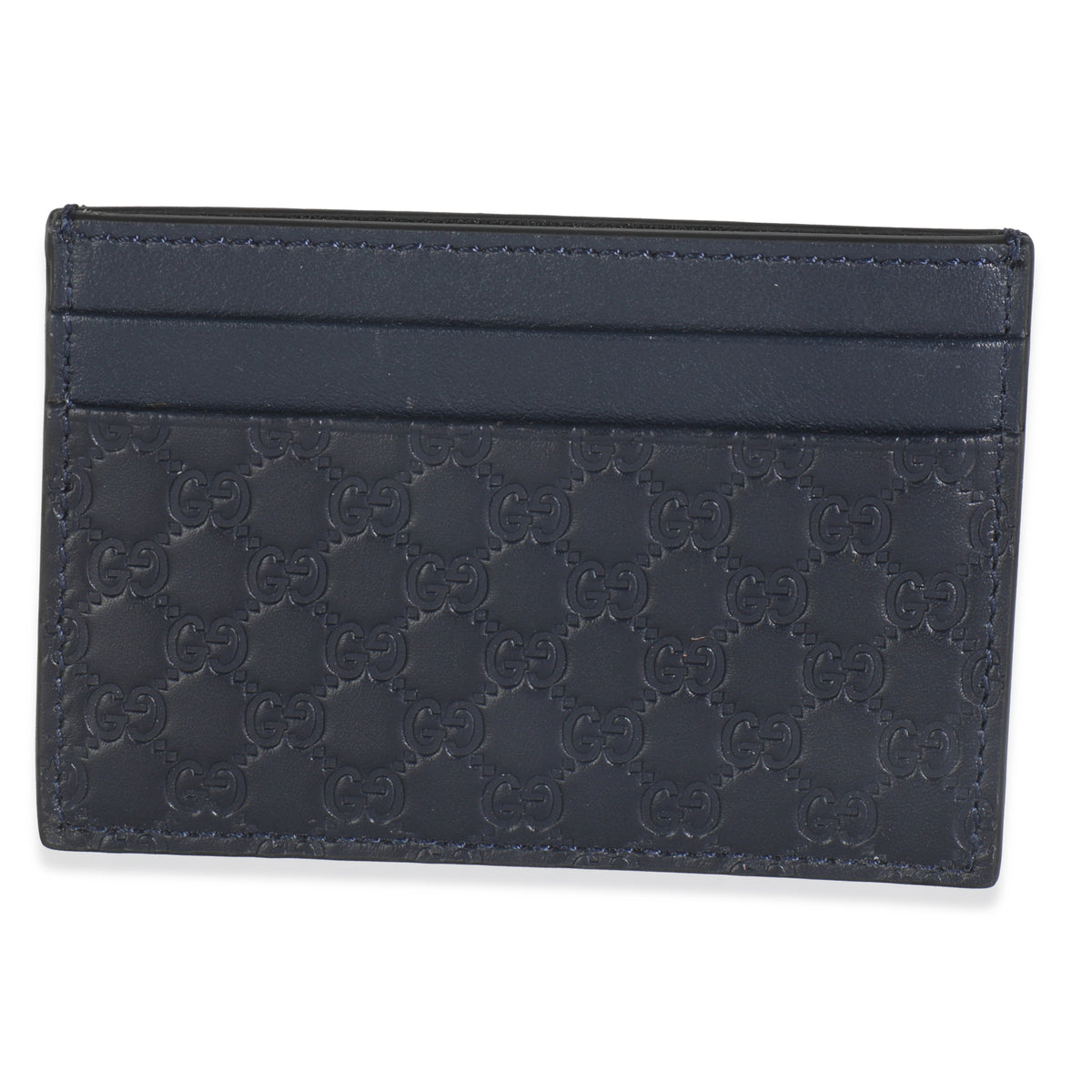 Navy Microguccissima Card Case