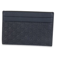 Navy Microguccissima Card Case