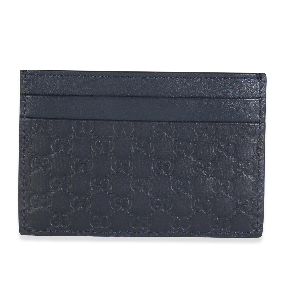Navy Microguccissima Card Case