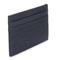 Navy Microguccissima Card Case