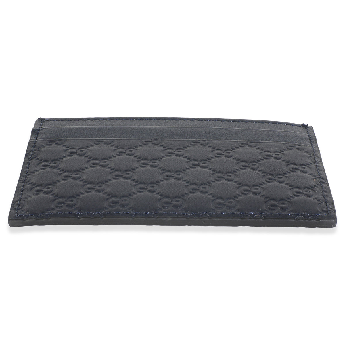 Navy Microguccissima Card Case