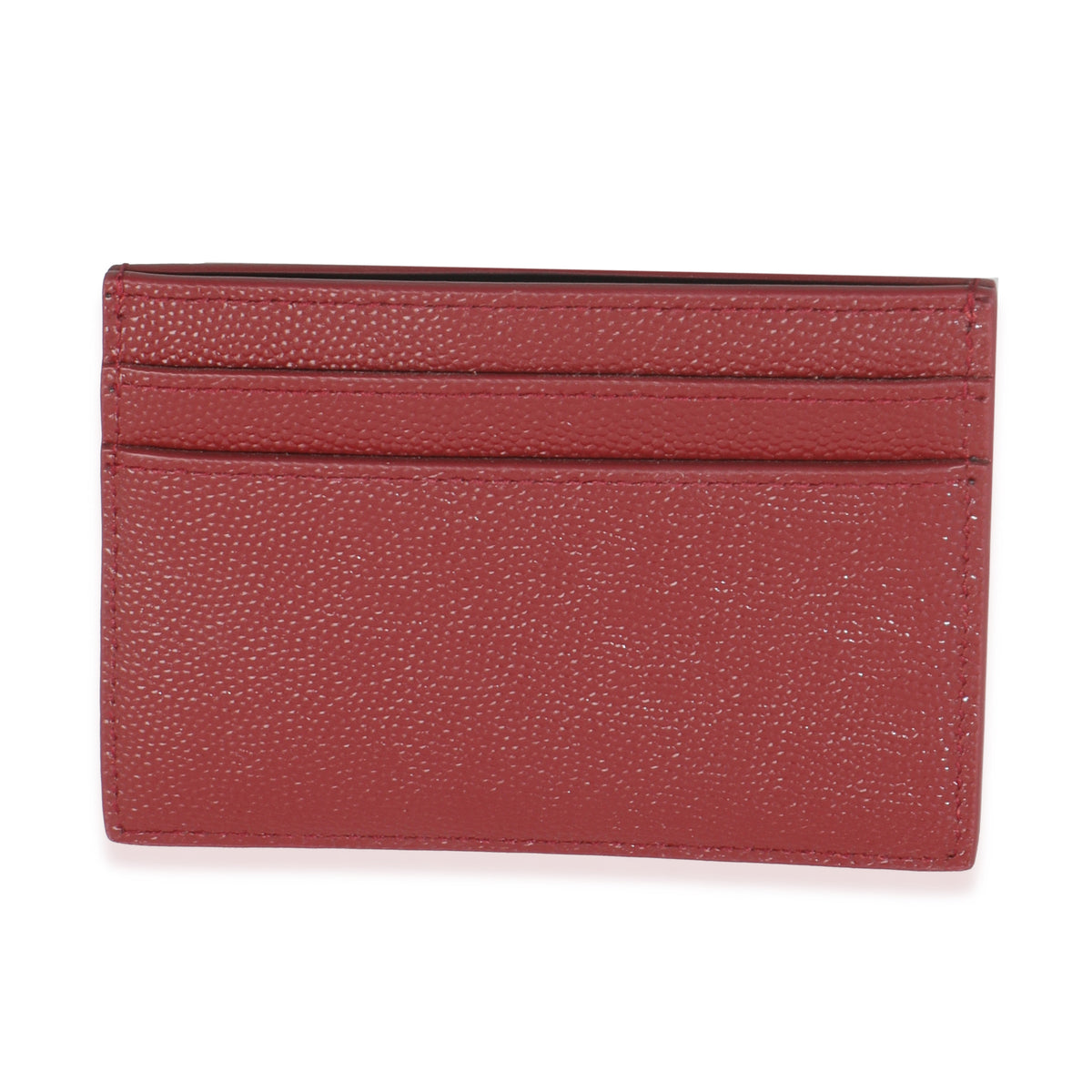Saint Laurent Wine Grain De Poudre Credit Card Case Wallet bv