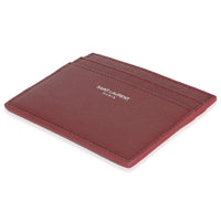 Saint Laurent Wine Grain De Poudre Credit Card Case Wallet clasp
