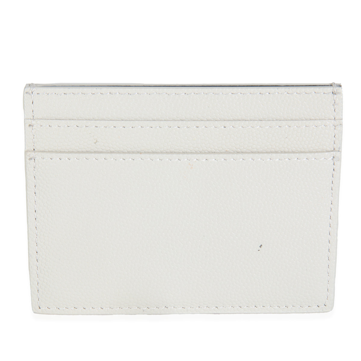 Saint Laurent White Grain De Poudre Credit Card Case Wallet bv