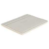 Saint Laurent White Grain De Poudre Credit Card Case Wallet clasp