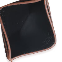 Brown Croc Embossed Calfskin Logo Card Holder