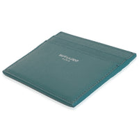 Saint Laurent Turquoise Grain De Poudre Credit Card Case Wallet clasp