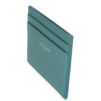 Saint Laurent Turquoise Grain De Poudre Credit Card Case Wallet sv