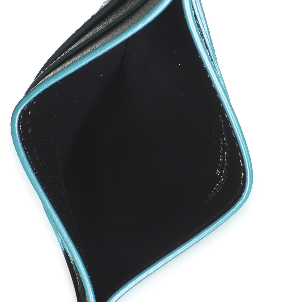 Saint Laurent Turquoise Grain De Poudre Credit Card Case Wallet av