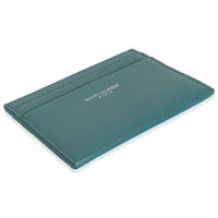 Saint Laurent Turquoise Grain De Poudre Credit Card Case Wallet box