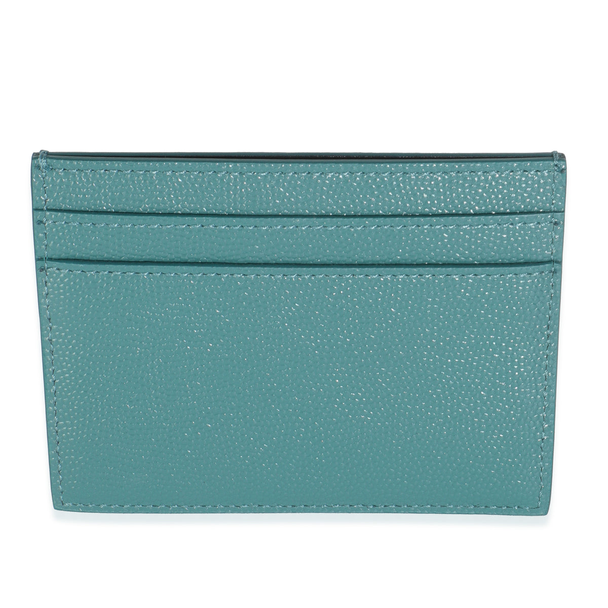 Saint Laurent Turquoise Grain De Poudre Credit Card Case Wallet bv