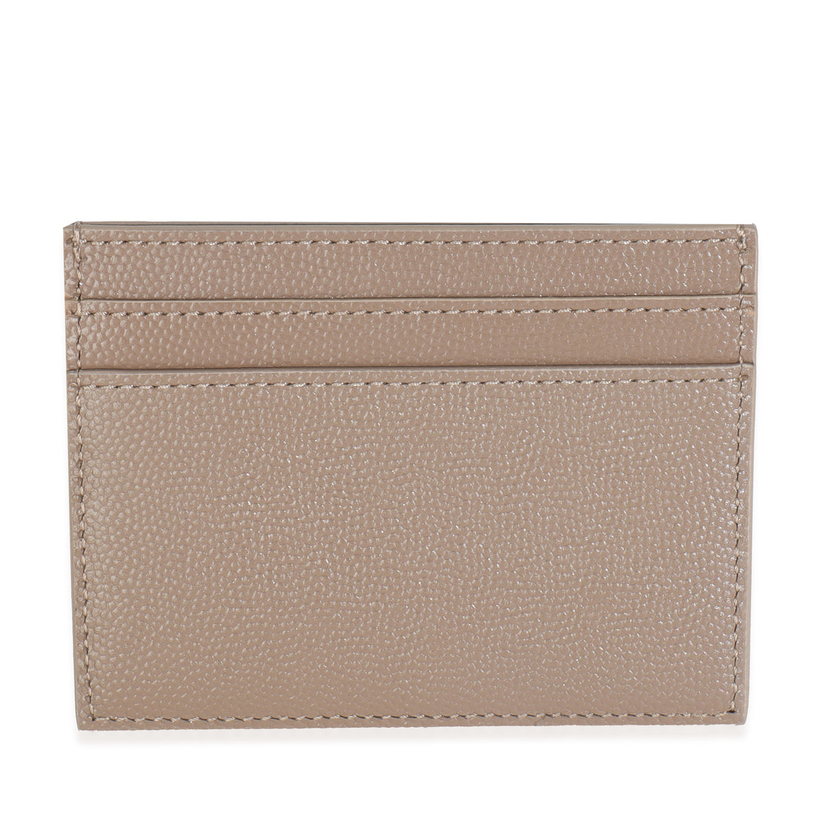 Saint Laurent Taupe Grain De Poudre Credit Card Case Wallet bv