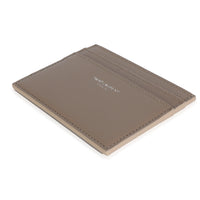 Saint Laurent Taupe Grain De Poudre Credit Card Case Wallet clasp