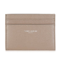 Saint Laurent Taupe Grain De Poudre Credit Card Case Wallet fv