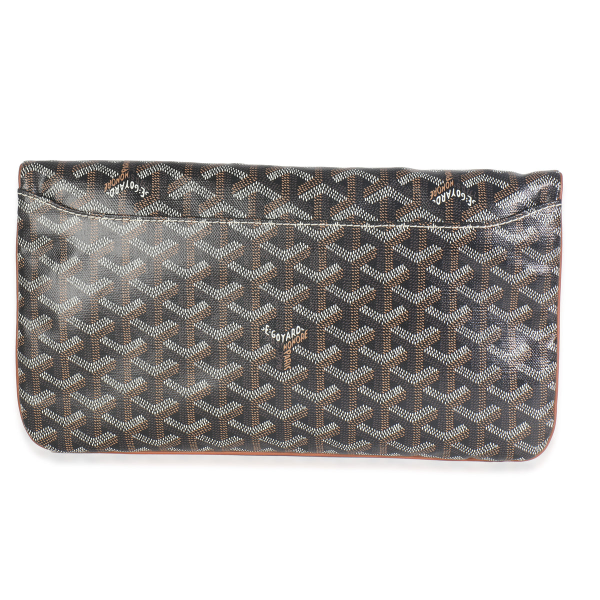 Gold Black Goyardine Canvas Saint Marie Soft Clutch